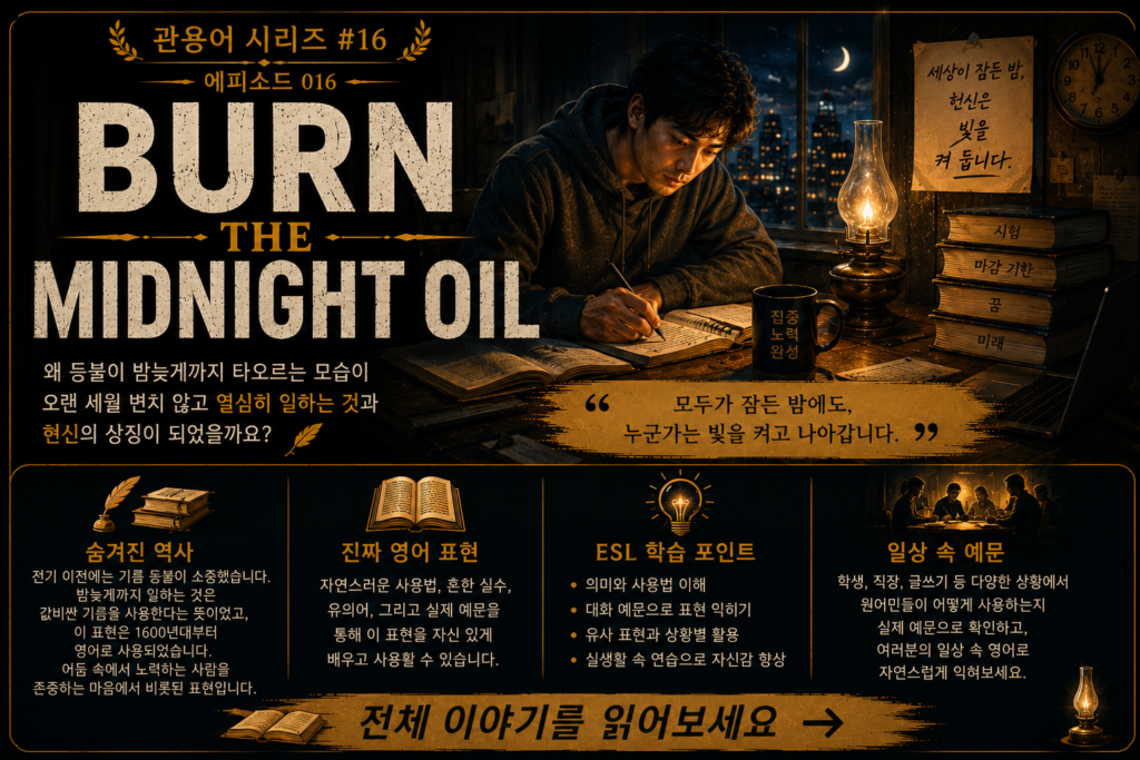 관용어 시리즈 #16: Burn the Midnight Oil