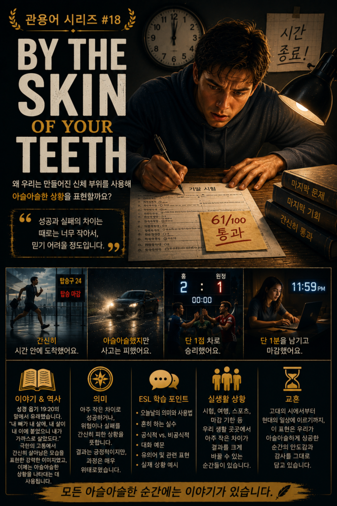 관용어 시리즈 #18: By the Skin of Your Teeth