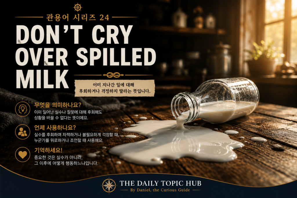 관용어 시리즈 #24: Don’t Cry Over Spilled Milk
