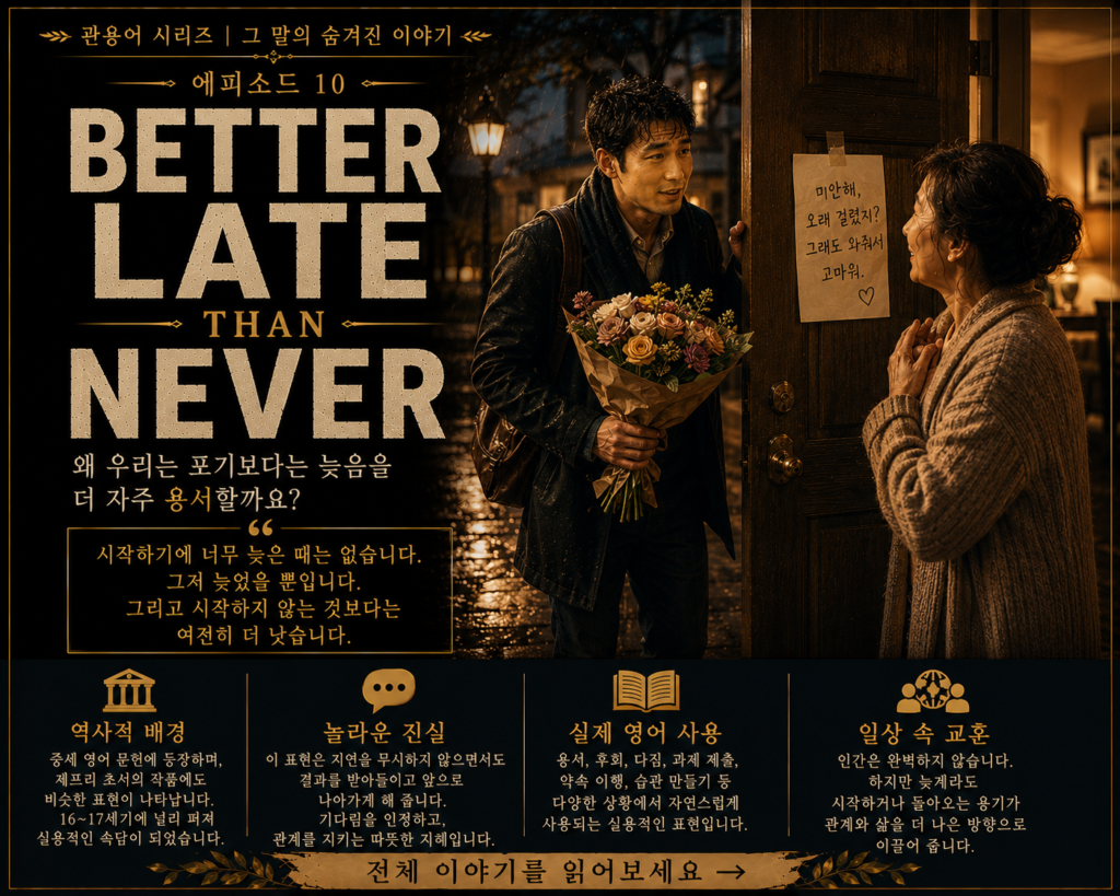 관용어 시리즈 #10: Better Late Than Never
