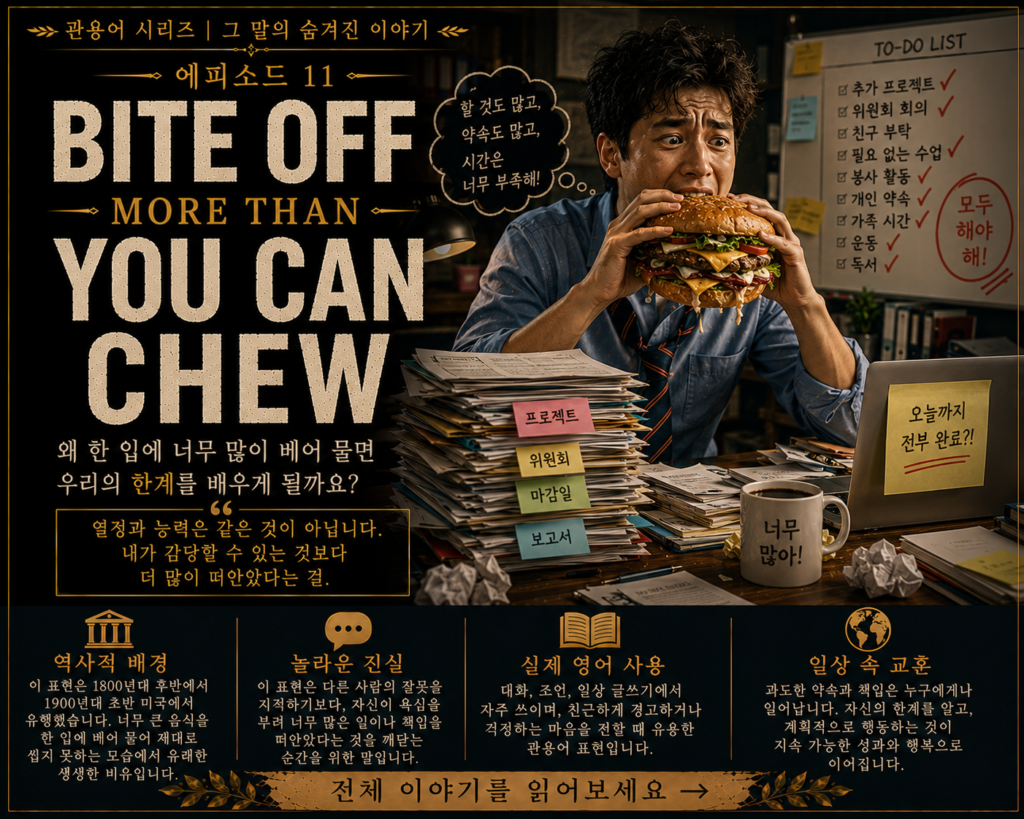 관용어 시리즈 #11: Bite Off More Than You Can Chew