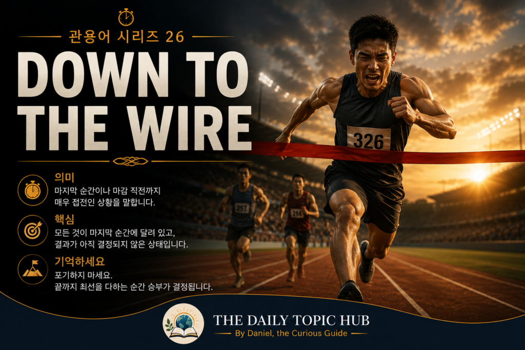 관용어 시리즈 #26: Down to the Wire